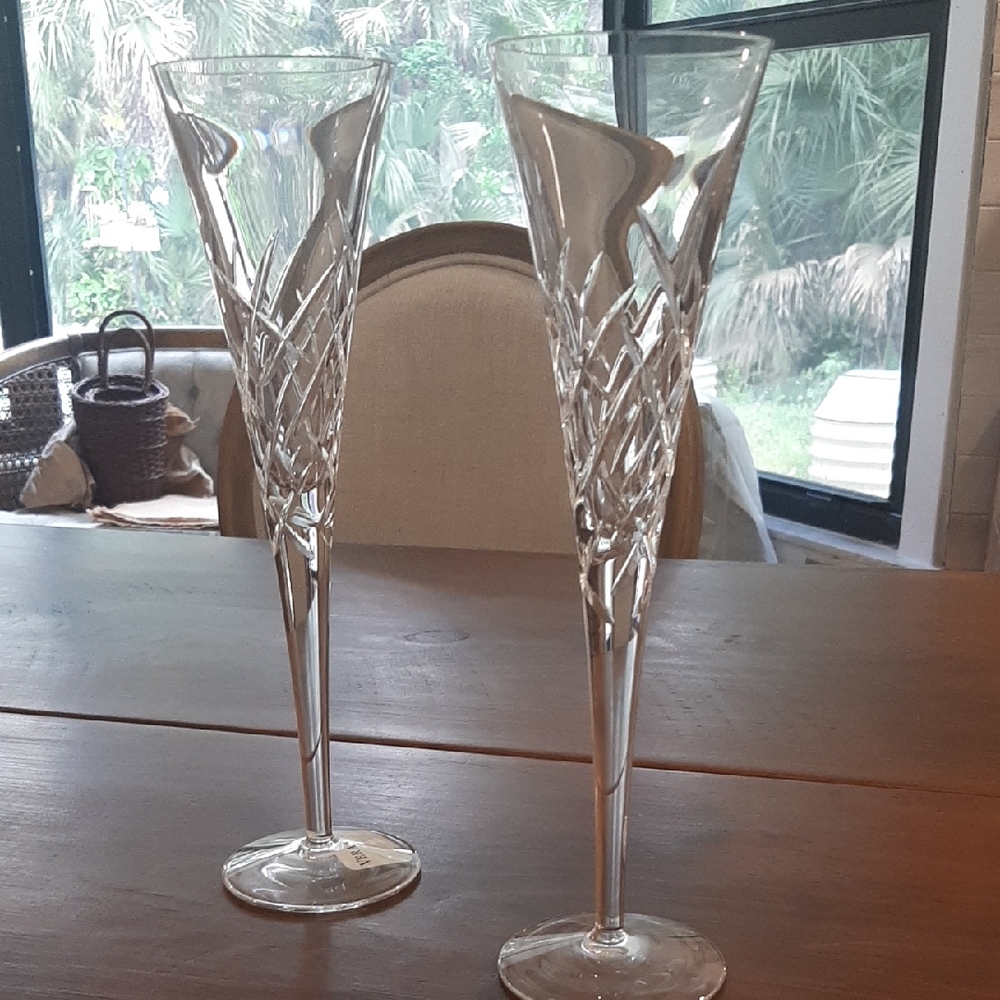 Crystal Wedgwood Duchesse Encore Champagne Flutes